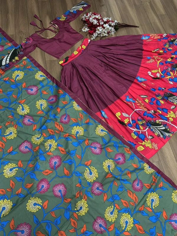 Kalamkari Lehenga Choli - Night Shadz, XL UP TO XXL