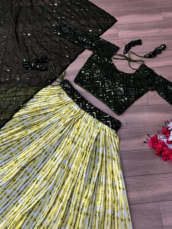 Lehenga Choli - XL UP TO XXL, Gold