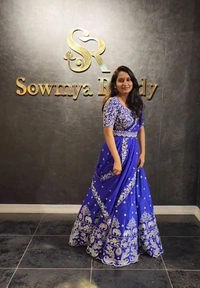 Elephant Lehenga - Blue, XL up to XXL