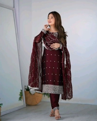 Traditional Kurta Set - Maroon, M-38