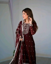 Traditional Kurta Set - Maroon, M-38