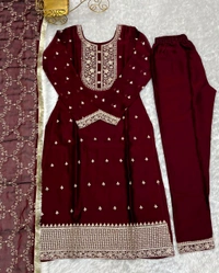 Traditional Kurta Set - Maroon, M-38