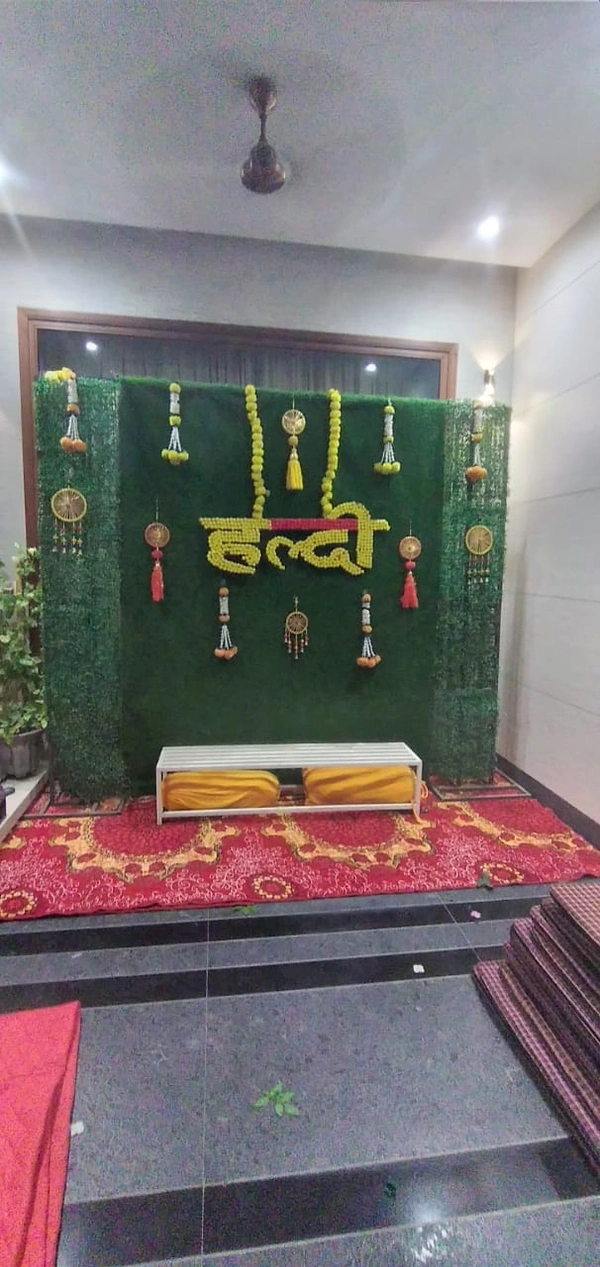 Bala Ji Event Planner  Haldi And Mehndi Stage With Lighting  - multi
