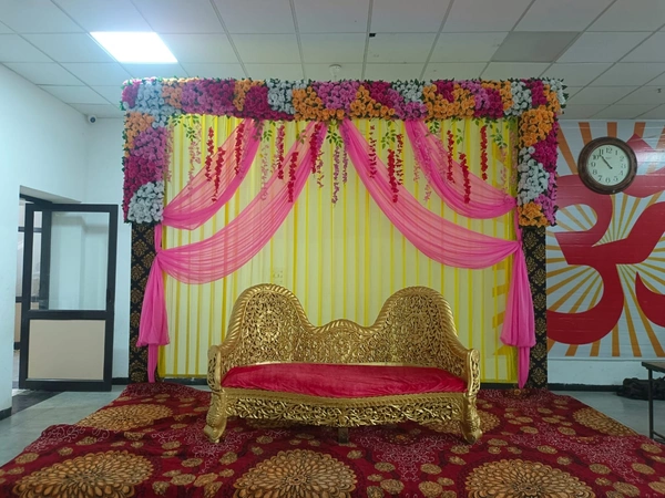 Bala Ji Event Planner  Haldi And Mehndi Stage With Lighting  - multi