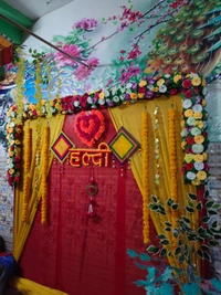 Bala Ji Event Planner  Haldi And Mehndi Stage With Lighting  - multi