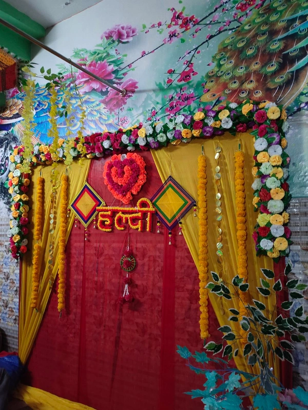 Bala Ji Event Planner  Haldi And Mehndi Stage With Lighting  - multi