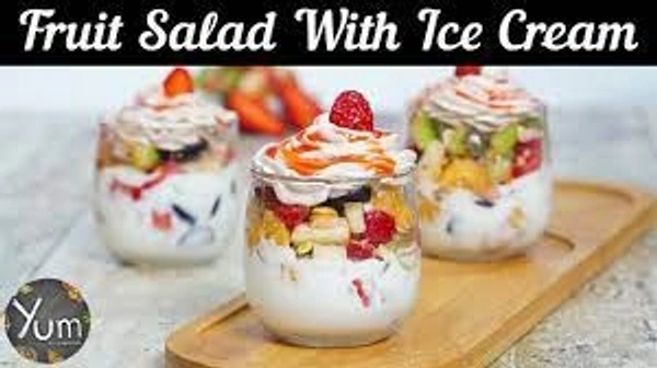 Fruit salad with ice cream(lassi shop)