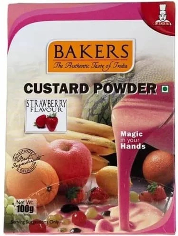 Bakers Custard Powder Strawberry Flavour   - 100gm