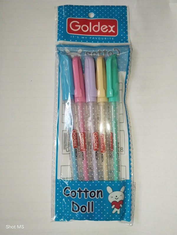 Goldex Cotton Doll Ball Pen - 5 Piece 
