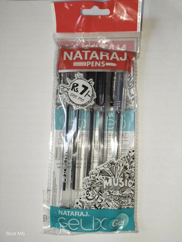 Natraj Gelix Gel Pen - 5 Piece 
