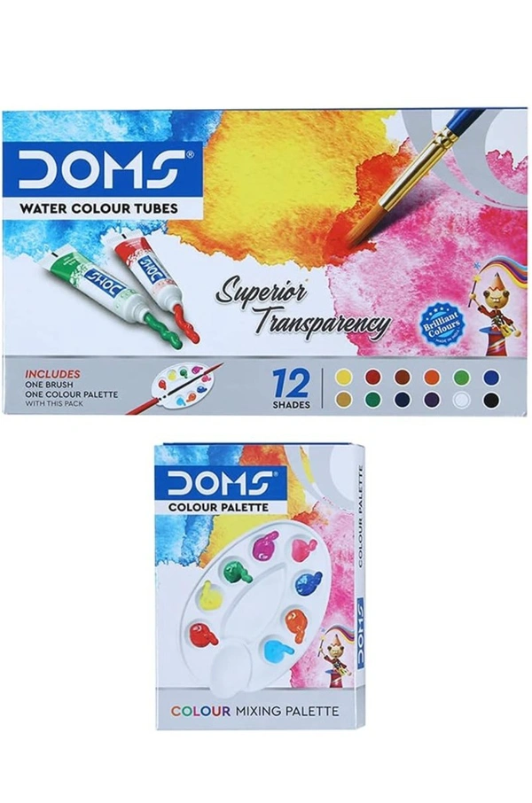 Doms Non-Toxic Water Colour Tube Set In Cardboard Box 