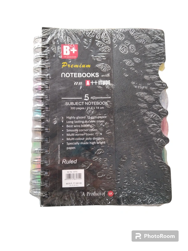 B+ Premium Spiral Diary With 5 Subject 