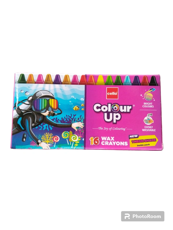 Cello Colour Up Wax Crayons 16 Shades 
