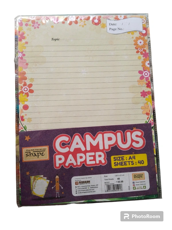 A4 Project File Paper One Side Line 