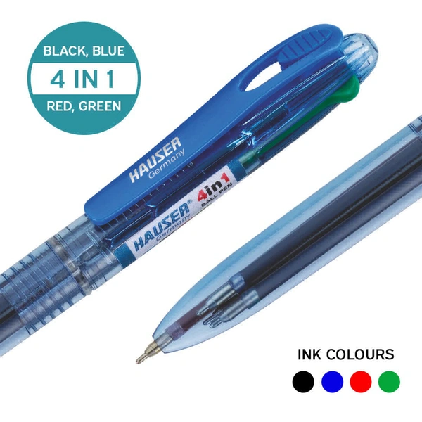 Hauser 4 In 1 Ball Pen (Blue ,Black ,Red ,Green)