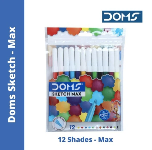 Doms Water Colour Pens / Sketch Pen 12 Shades 