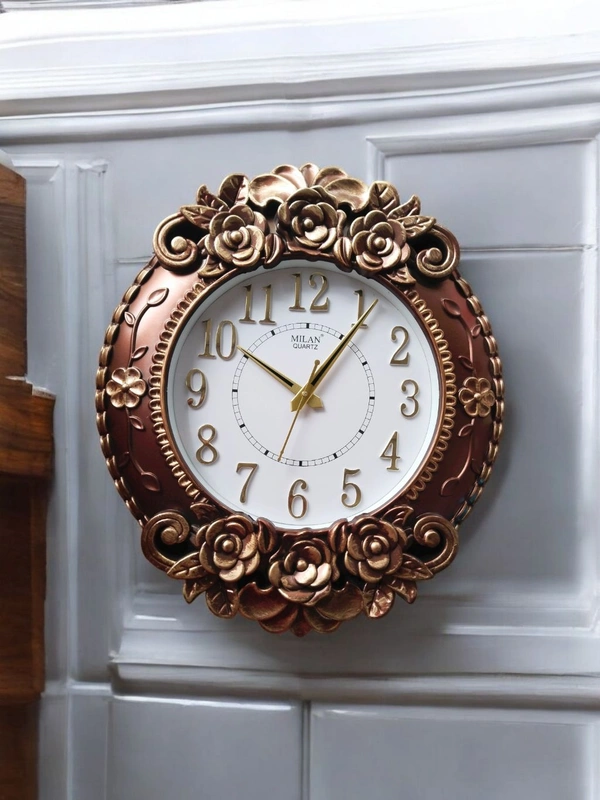 MILAN Quartz Brown Wall Clock 