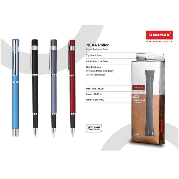 Unomax Nexa Metal Roller Pen – Blue