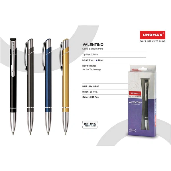 Unomax Valentino Ball Pen Pack Of 1 Blue