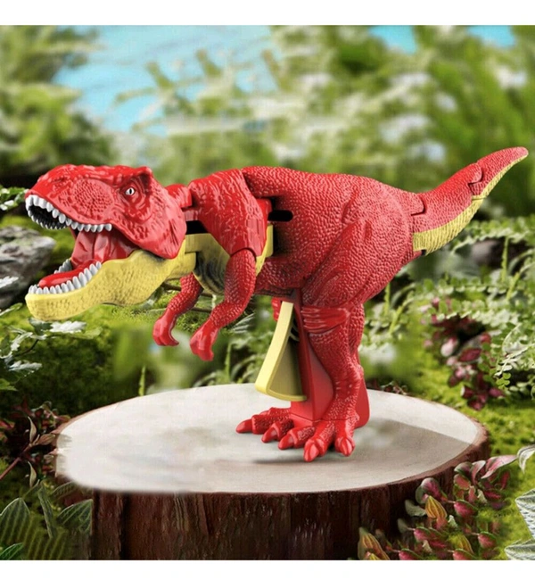 Gooyo Dinosaur Toy Gun & Musical Toy Gun for Kids with Biting Roaring Function, Simulation Sound Effect Will Shake Head Swing Tail (Red Color)