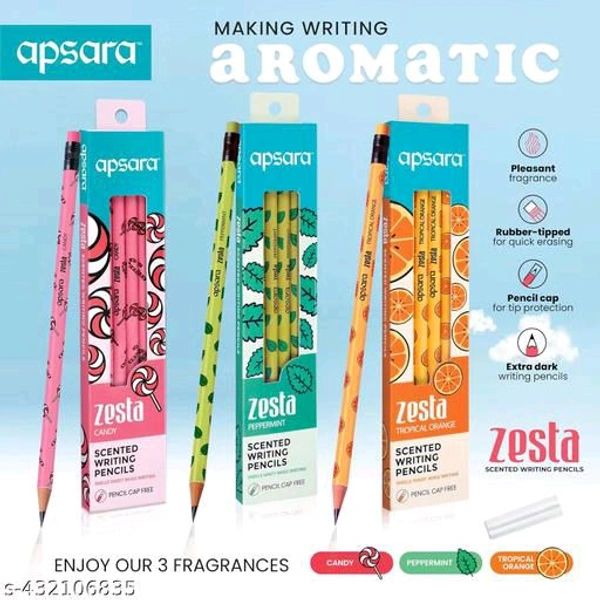 Apsara Zesta Candy Scented Writing Pencils Mix Flavour 