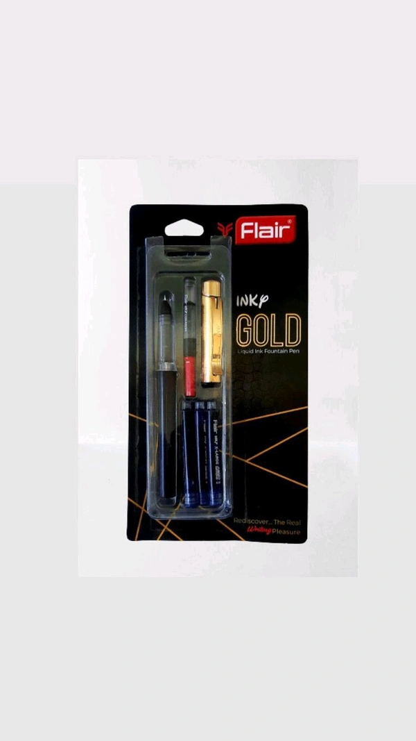 Flair-inky Gold Liquid Ink Fountain Pen 🖊️