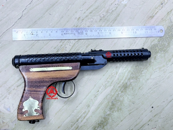 bullet mark 2 toy air pistol wood ( 1 year warranty ) 200 pellet free  - 11 inch