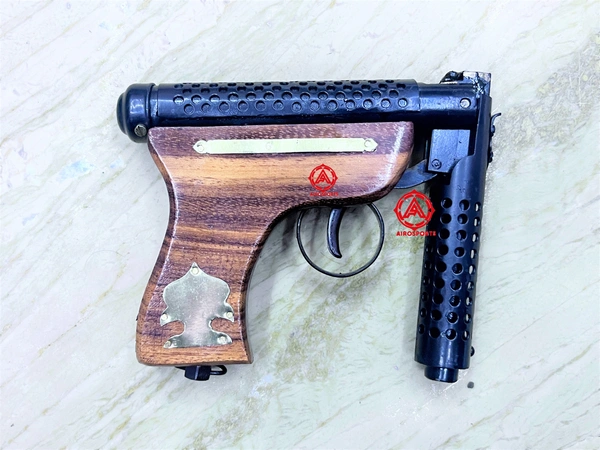 bullet mark 2 toy air pistol wood ( 1 year warranty ) 200 pellet free  - 11 inch
