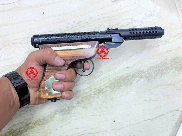 bullet mark 2 toy air pistol wood ( 1 year warranty ) 200 pellet free  - 11 inch