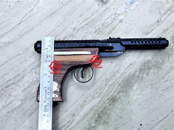 bullet mark 2 toy air pistol wood ( 1 year warranty ) 200 pellet free  - 11 inch