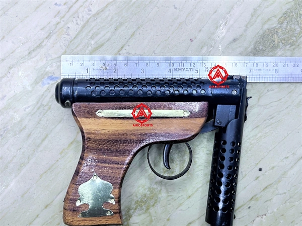 bullet mark 2 toy air pistol wood ( 1 year warranty ) 200 pellet free  - 11 inch