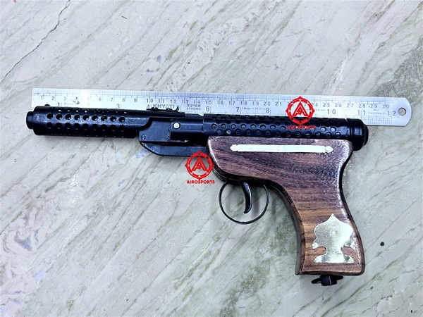 bullet mark 2 toy air pistol wood ( 1 year warranty ) 200 pellet free  - 11 inch
