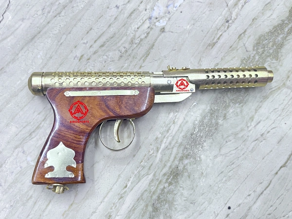 bullet mark 2 toy air pistol golden wood ( 1 year warranty ) 200 pellet free  - 11inch