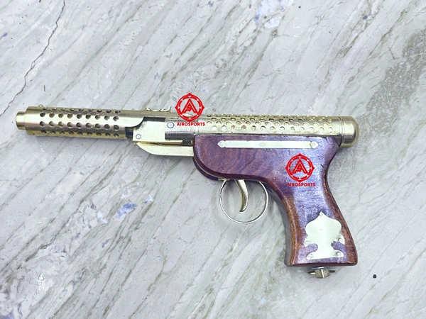 bullet mark 2 toy air pistol golden wood ( 1 year warranty ) 200 pellet free  - 11inch