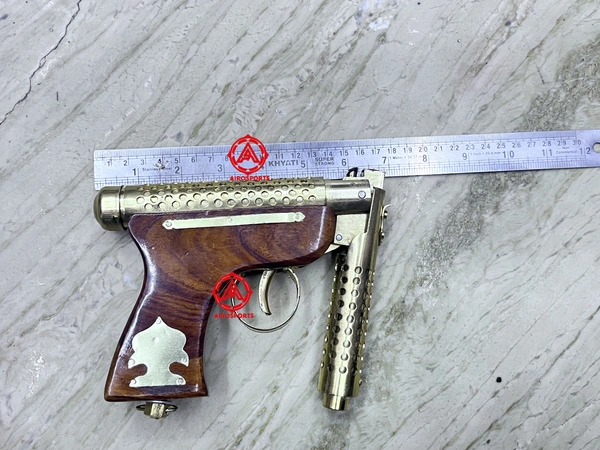 bullet mark 2 toy air pistol golden wood ( 1 year warranty ) 200 pellet free  - 11inch