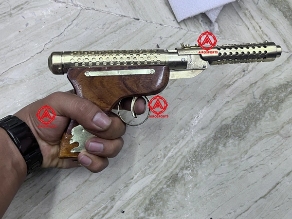 bullet mark 2 toy air pistol golden wood ( 1 year warranty ) 200 pellet free  - 11inch