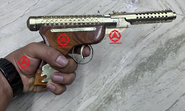 bullet mark 2 toy air pistol golden wood ( 1 year warranty ) 200 pellet free  - 11inch