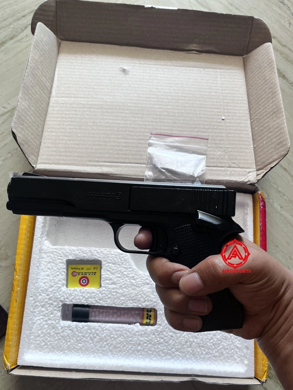 blanca air pistol ( 1 year warranty ) free 500bb 250 pellets  - 7 inch, black
