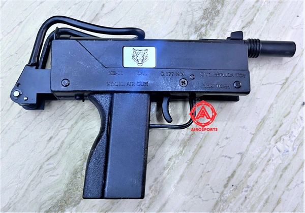 new tiger smg air pistol ( 1 year warranty ) 100 pellet free  - 10inch, BLACK