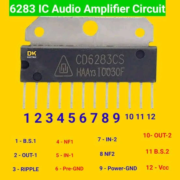 CD6283CS – 4.6W Per Channel - Dual Audio Power Amplifier IC – FSIP-12H Package.