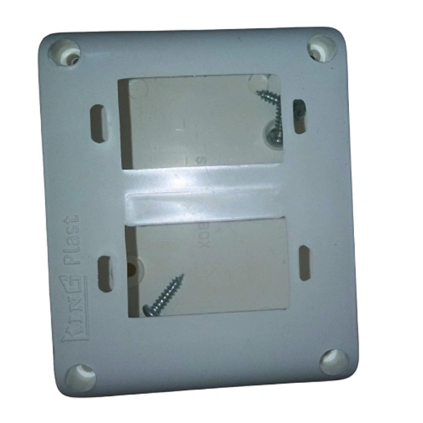 Polished 2 Way PVC Gang Box, White