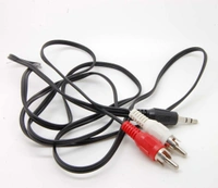 Teflon TV-out Cable 3.5 mm Stereo Audio Male to 2 RCA Male Cable 1.5 Meter  (Black, For Home Theater, 1.5 m)
