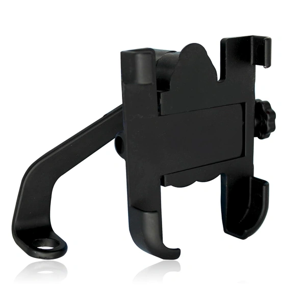 Bike Mount Phone Holder Metal Body 360 Degree Rotating Handlebar (Black)