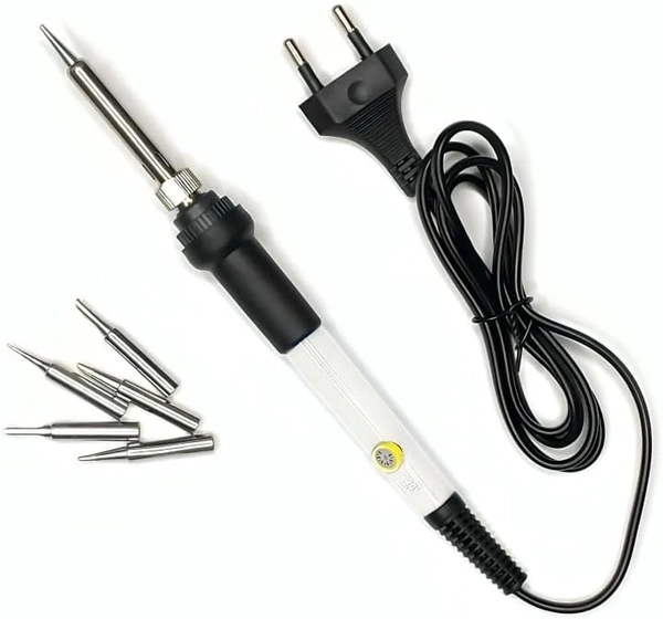 60W 220V Temperature Adjustable Soldering Iron, Fast Heating, With Extra 5 Iron Bits