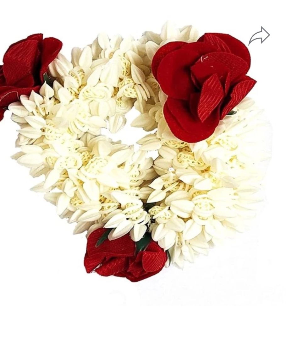 Gajra Flower Red White.