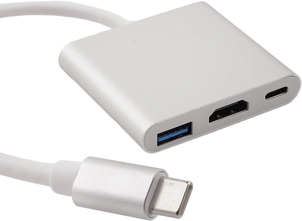 USB-C to HDMI Adapter, 3 in 1 Type-C to HDMI Multiport Adapter Converter with USB 3.0 Port and USB C Charging Port