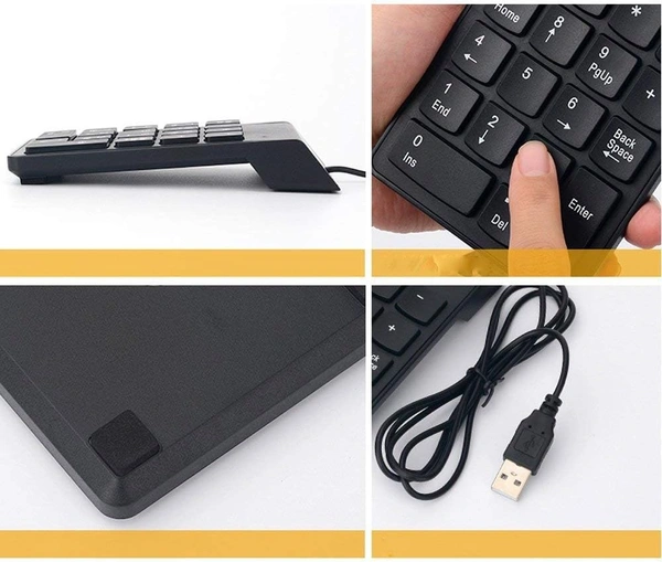 USB 2.0 Wired Numeric Keypad Slim Mini Number Pad Digital Keyboard 18 Keys Numpad for iMac/Mac Pro/MacBook/MacBook Air/Pro Laptop PC Notebook Desktop.