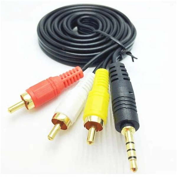 3.5Mm Aux Jack To 3 Rca Audio Video Male Cable (3 Rca To 3.5Mm Jack Aux)