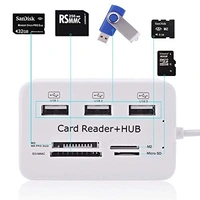 7 in 1 USB 2.0 Combo Card Reader Hub, Ultra Fast Speed, for Laptop PC Tablet, Supports MS Duo/SD/T-Fash/M2 Memory Cards and 3 USB 2.0 Port