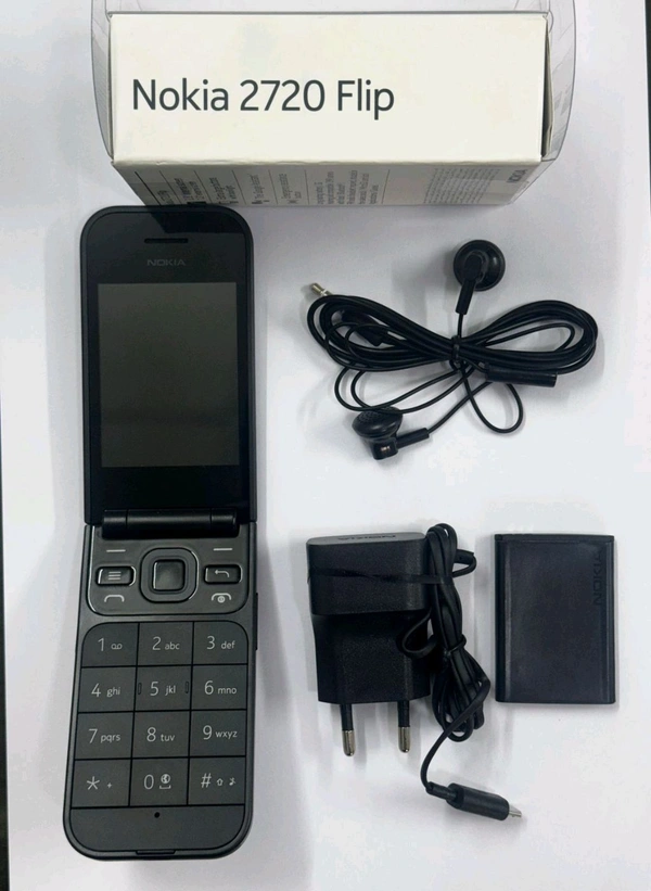 NOKIA 2720 (Flip) Feature Phone, Dual SIM, 2MP Camera with LED flash - Black